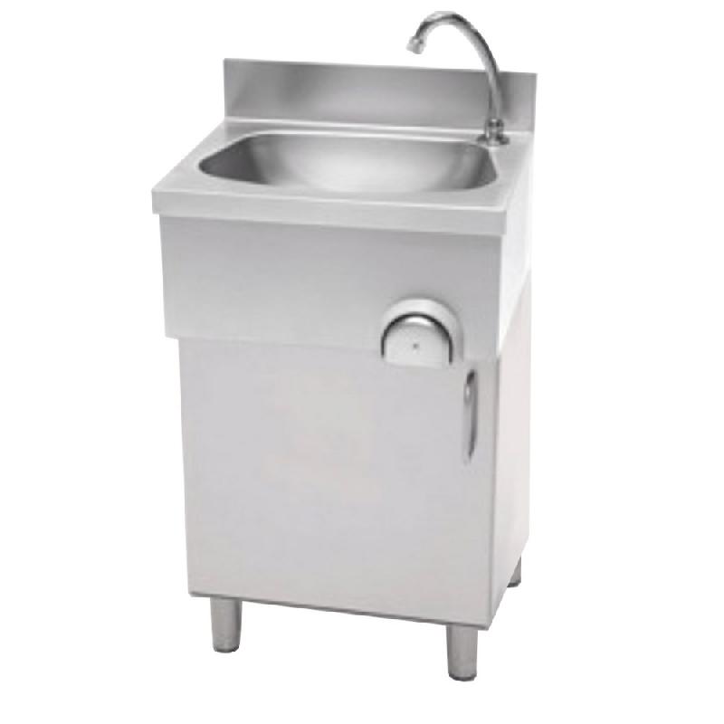 Lavabo lave-mains professionnel sur pied - commande fémorale - 7013.0780 - évier profondeur 120mm_0