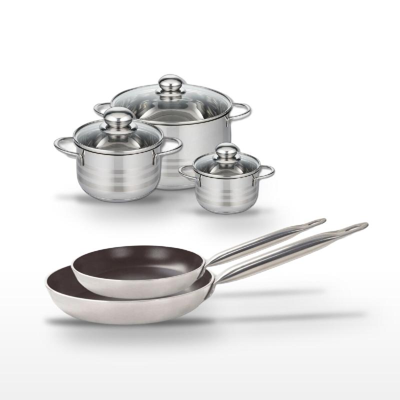 Lot 2 Poêles 28/32 cm & 3 Faitouts 12/16/20 cm Elo Bistro Line - noir 3176239986150_0