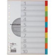 LOT DE 10 - INTERCALAIRES EN CARTON, A4, 10 TOUCHES, 5 COULEURS