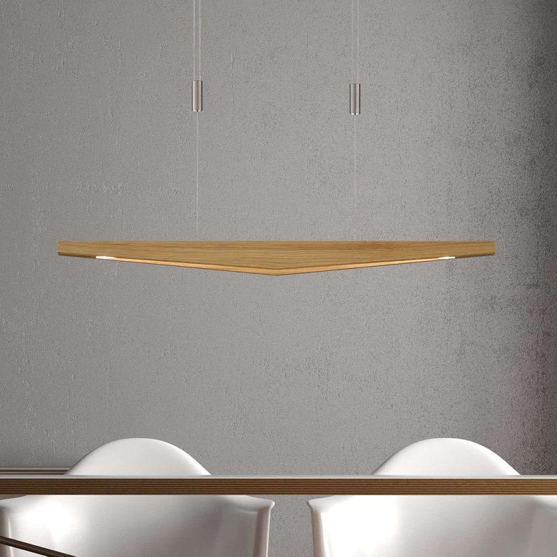 QUITANI SUSPENSION LED DILA, CHÊNE NATUREL, LONGUEUR 88 CM