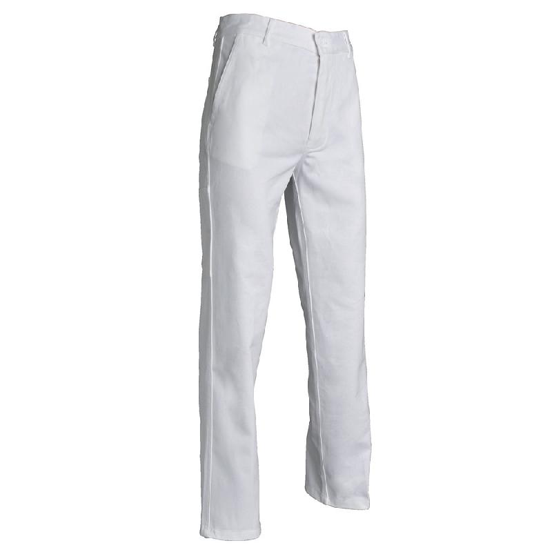 PANTALON DE TRAVAIL 100% COTON BLANC, TAILLE 40