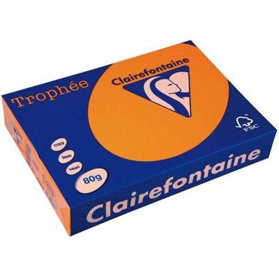 PAPIER COULEUR TROPHEE - ORANGE VIF - 80 G - A3 - RAMETTE DE 500 FEUILLES