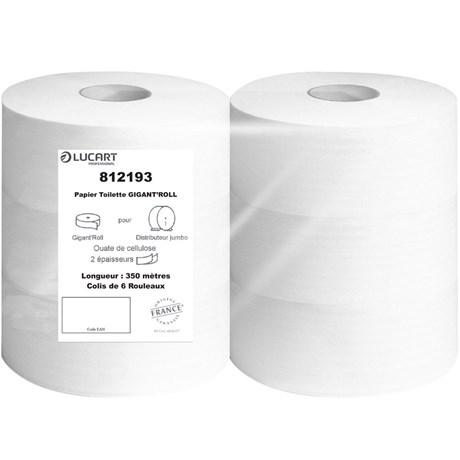 PAPIER TOILETTE JUMBO 2 PLIS BLANC 350 M (VENDU PAR 6)