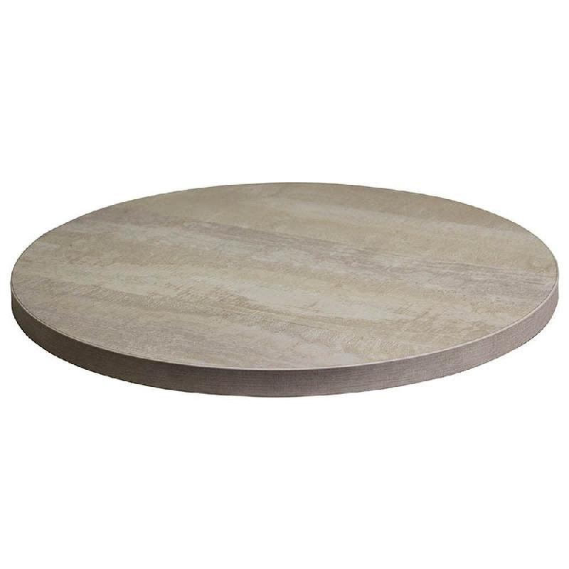 Plateau rond de table d'intérieur Tavola Ø110cm stratifié travalona blanc_0