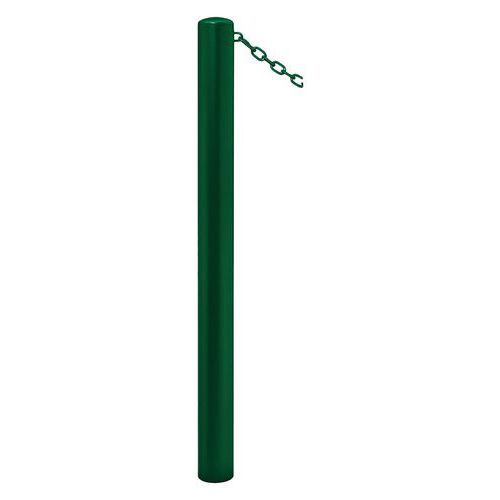 POTELET CARREFOUR Ø76 MM CHAINES 1 ANNEAU GALVA VERT 6005 - PROCITY