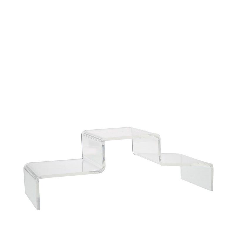 Présentoir escalier 3 niveaux - 30x10x10cm - Transparent PMMA, épaisseur 5mm_0