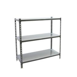 PROREGAL Étagère pour charges lourdes SMALL METAL SHARK | HxLxP 100x100x30cm | Charge du compartiment 180kg | Anthracite galvanisé - noir métal PR_0