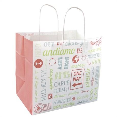 SAC CABAS AVEC ANSES MODÈLE TRAITEUR PAROLE 26+17X24 CM KRAFT BLANC (VENDU PAR 250)