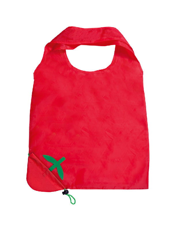 Sac shopping pliable en forme de fruit - Polyester 190T - Couleur rouge - Poids 22g_0