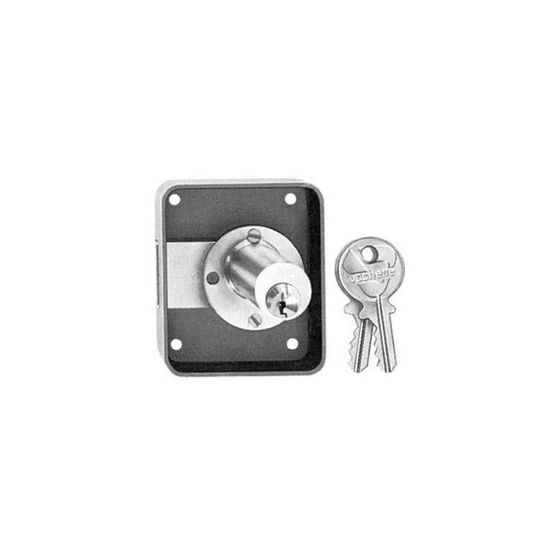 SERRURE V135 50X25MM GAUCHE CYLINDRIQUE DIAMÈTRE 20MM LONGUEUR 40MM POLI 2 CLÉS - VACHETTE - 11736000