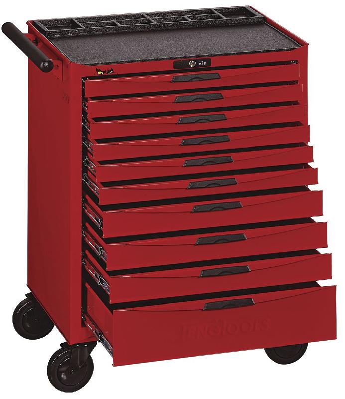Servante d'atelier rouge 10 tiroirs Teng Tools TCW810N_0