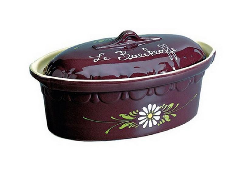 SIEGFRIED Terrine Ovale 37cm Aubergine Decor Fleurs Blanches 134aub6 - violet 3542913437360_0