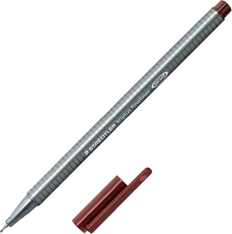 Staedtler - Triplus FineLiner 334 - Feutre Pointe SuperFine 0,3 mm Brun Van Dyck - 4007817334379_0