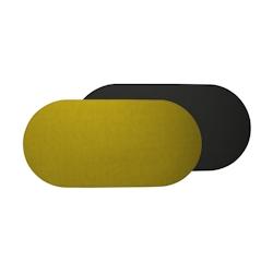 Stil Casa, set de 12 chemins de table bicolores, polyuréthane laminé cousu, 78xh. 38 cm, finition dollar, ocre jaune/noir. - RUN7838-OB_0