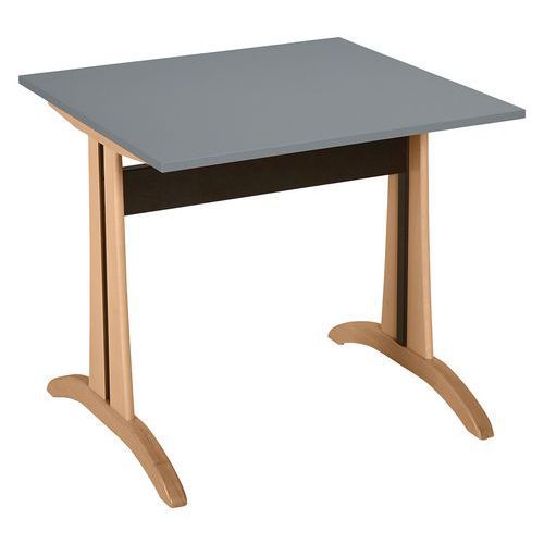 TABLE MIKADO 80 X 80 CM STRATIFIÉ ABS - GRIS/NATUREL - SUNSET CREATION