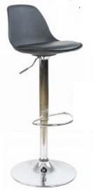 Tabouret haut réglable en hauteur - modèle July - assise en polypropylène et simili-cuir - piètement en acier chromé_0