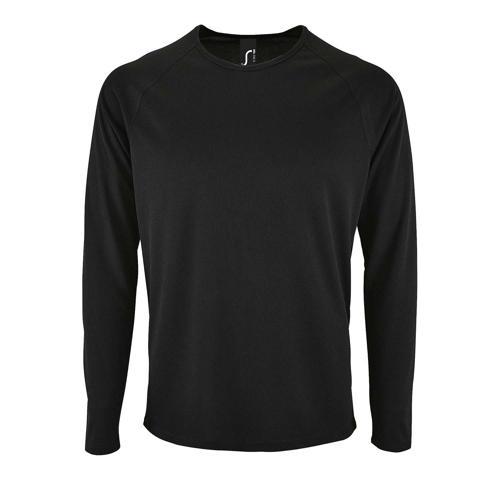 TEE-SHIRT PERSONNALISABLE MANCHE LONGUE DESPORT HOMME EN POLYESTER NOIR