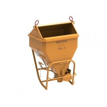 Tucd PF - Benne à béton couchée à vidage déporté avec boucles de levage et trappe sécurisée_0