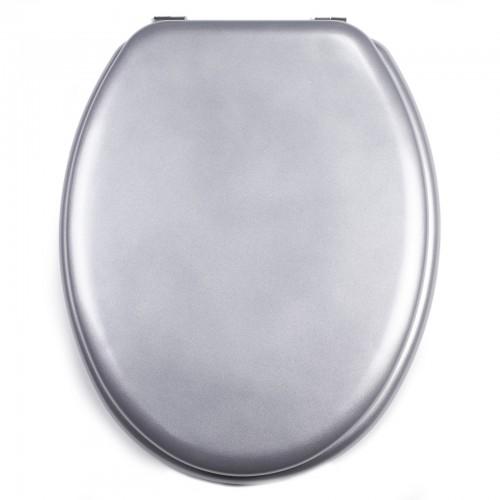 ABATTANT WC - MDF - CHARNIÈRES INOX - CLEO - ARGENT MSV