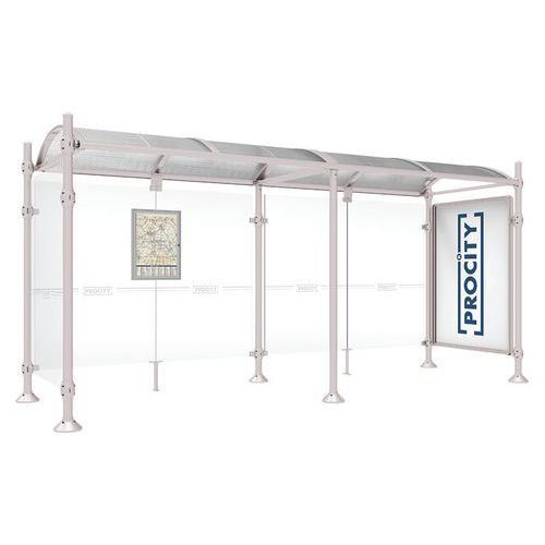 ABRI BUS PROVINCE 5 M VITRINE 1 BARDAGE LAT. AGORA GRIS 7044 - PROCITY