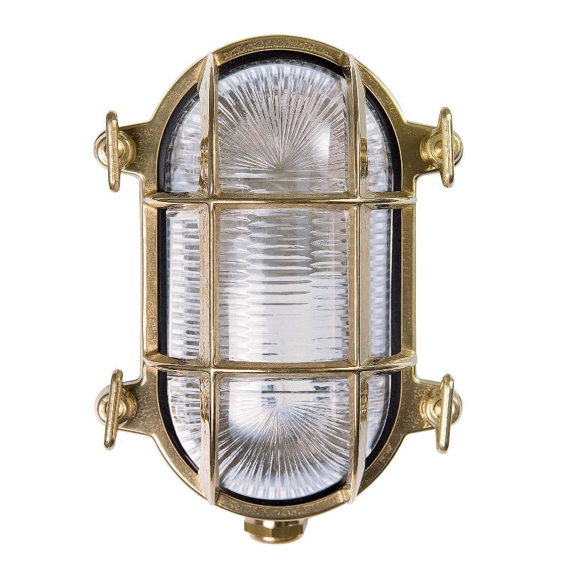 MORETTI LUCE APPLIQUE D\'EXTÉRIEUR TORTUGA OVALE 17CM LAITON NAT