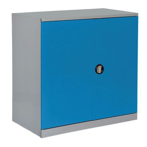 ARMOIRE BASSE VIDE 1250 X 580 X HT 1000 GRIS CLAIR/ BLEU 5012 - ANJOU TOLERIE