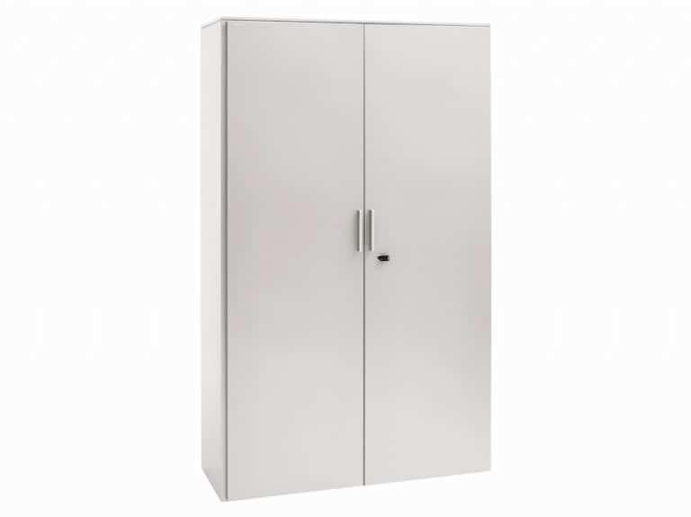 Armoire à portes battantes - penderie Steelcase d'occasion - bois, avec clé, dimensions 192cm x 80cm ou 192cm x 100cm, 4 tablettes amovibles_0