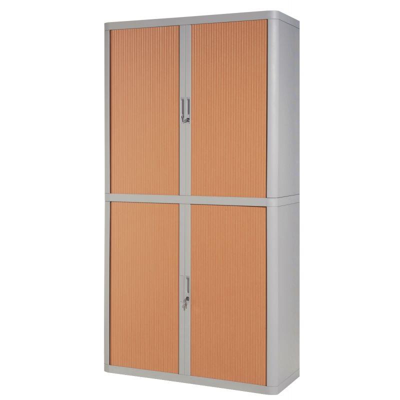 Armoire rideau 4tabl gris/hetre - 115302_0