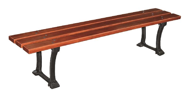 Banquette en bois exotique et fonte 'Pampelune' - 3 lames certifiées FSC - 2 longueurs disponibles_0