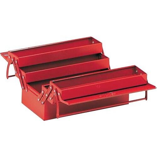 BOÎTE À OUTILS MÉTALLIQUE AVEC 5 CASES - 470X200X200 MM - ROUGE SAM OUTILLAGE