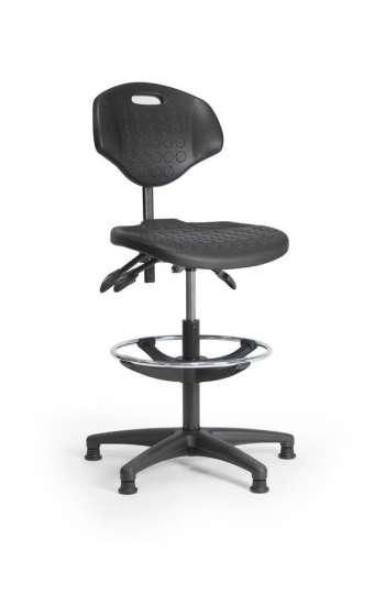Chaise d'atelier en polyuréthane - mécanisme asynchrone - vérin haut - repose-pieds - STYLASYNVHRPP_0