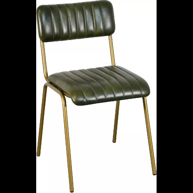 Chaise de restaurant DROIZY en acier et cuir - Référence 00610001GOLGRE_0