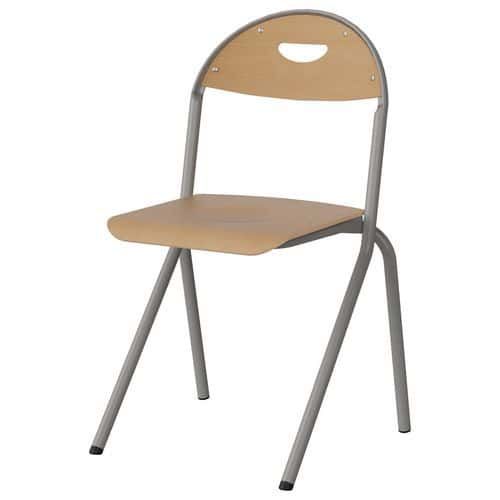 CHAISE MALIBU AST - T6 - ASS/DOS HÊTRE / ACIER GRIS 9006 - MANUTAN EXPERT