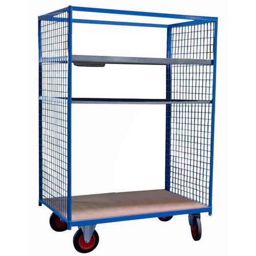 CHARIOT GRILLAGÉE BLEU 2 CÔTÉS- PLATEAU 1200MM X 800MM- 500 KG - FIMM