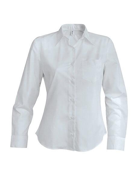 Chemise femme manches longues en popeline - Entretien facile - che0005_0