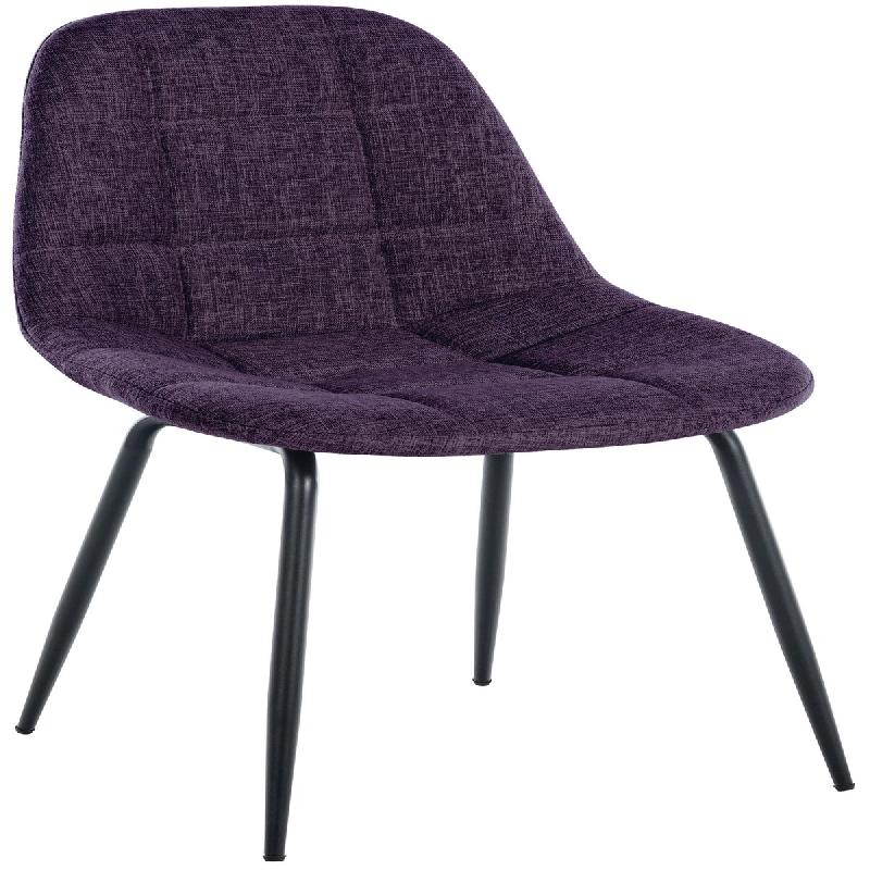 CLP Chaise de salle à manger Tom avec Pieds en métal noir Violet/Tissu - violet textile 321178_0