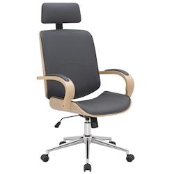 CLP Fauteuil de bureau Dayton en Similicuir Ajustable et pivotant Nature / Gris - gris polyester 318603_0