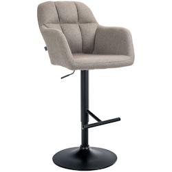 CLP Tabouret de bar Natoma Tissu Taupe/Métal noir mat - gris textile 322940_0