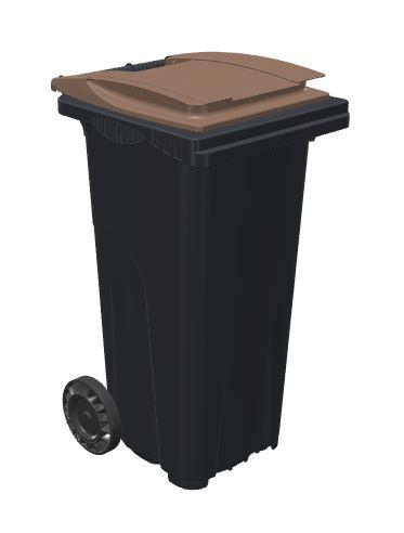Conteneur poubelle bicolore 120 litres - Gris/Marron (RAL 8025) - Marque Rolléco - Garantie 6 ans_0