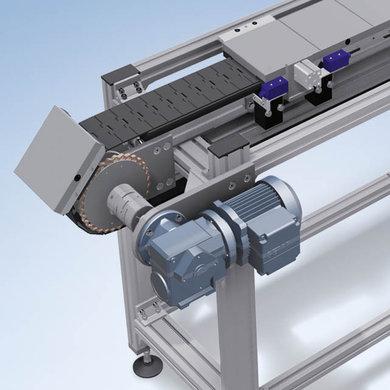 Convoyeur compact avec renvoi automatique des porte-pièces