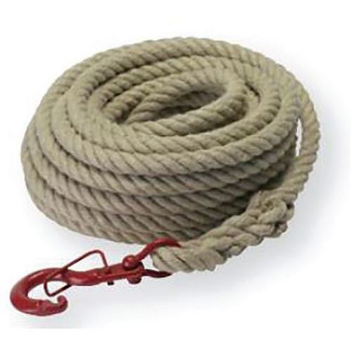 CORDE À POULIE EN CHANVRE D22MM AVEC CROCHET À LINGUET L60M - GODET
