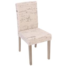 Décoshop26 - Lot de 2 chaises de salle à manger cuisine en tissu crème motif écriture des pieds en bois clair 04_0000429 - 3000010132699_0