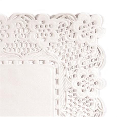 DENTELLE RECTANGULAIRE INGRAISSABLE 45X36 CM BLANC (VENDU PAR 250)