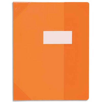 PROTEGE-CAHIER ELBA STRONG LINE - 17 X 22 CM - CRISTAL 15/100° + RENFORCES (30/100°) - ORANGE