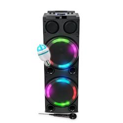 Enceinte Sono Party Box Muse M-1982 DJ, 600W, USB/Bluetooth / Entrées AUX/Micro/Guitare, Ambiance LED multicolore, Lumière DIAMS - 3666638047717_0