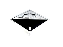 Étiquette de danger classe 8 - matière corrosive pour conteneur maritime - vinyle 25x25cm - 46267_0