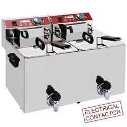 Friteuse de table électrique 2x10 litres - robinet de vidange - modèle EF102-TN_0