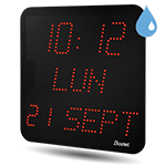 Horloge LED Style II 7, IP55, alimentation 230V, independante, LED rouge - BODET_0