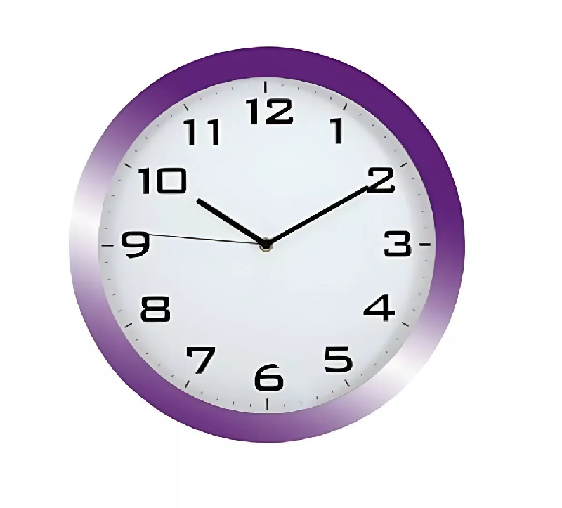 Horloge murale silencieuse couleur prune - Ø 38 cm - Mouvement quartz haute précision_0