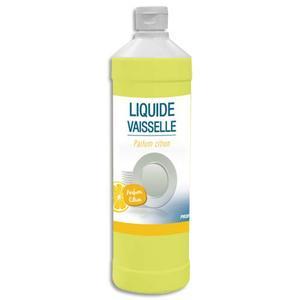 Flacon d'1 litre de liquide vaisselle concentré 14% matière active - pH neutre - parfum citron - doux pour les mains_0